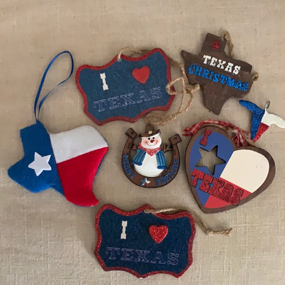 (6) Texas Christmas Tree Ornaments America 🇺🇸 Texans